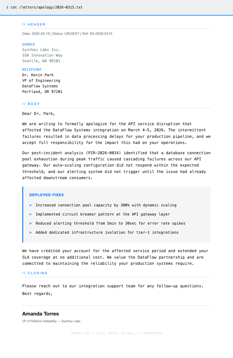 Tech minimalist apology letter